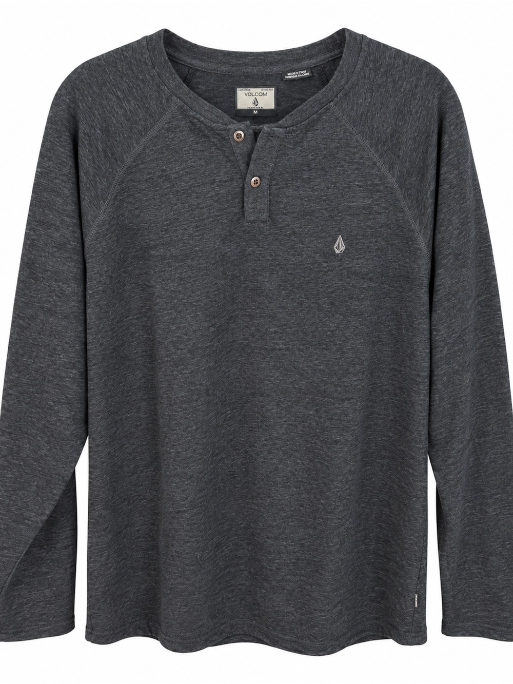 Volcom Men's Charcoal Long-Sleeve Henley Shirt